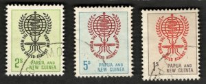 1962 Papua & New Guinea Sc #164-66 Malaria Mosquito Eradication - Used Cv$4.50