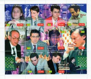 St.Thomas & Principe CHESS MASTERS Shlt(9+3L) Perf.MNH 2004 