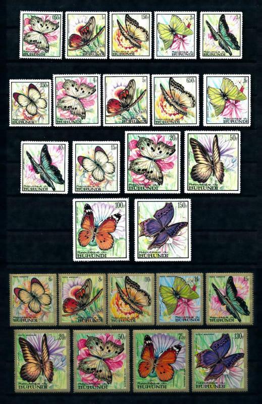 [99121] Burundi 1968 Insects Butterflies Complete set MNH