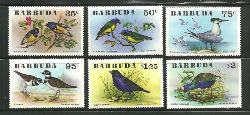 Barbuda 238-43 MNH Birds in Natural Colors