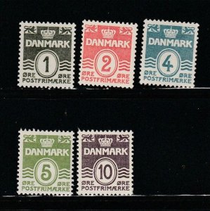 Denmark 220-223, 229 MH Numerals