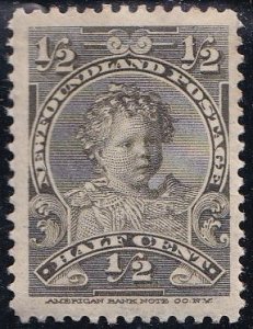 Canada: Newfoundland 78 (mh, dg) ½c Edward VIII as a child, ol grn (1898)