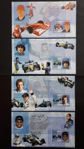 Formula 1 pilots - Congo 2006 - sheet + complete set of 4 ss perforated ** MNH