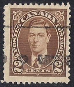 Canada #232 2 cent King George 6, Brown F-VF used