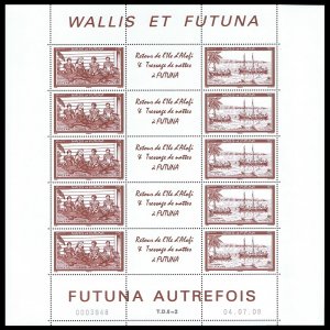 Wallis and Futuna In the Past 2v Full sheet Type 2 2008 MNH SG#938-939