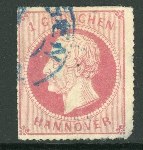Germany 1859 Hannover 1gr Rose SG # 27 VFU Z833