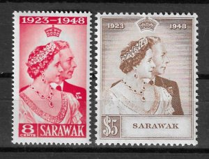 SARAWAK 1948 SG 165/6 MNH Cat £48.30