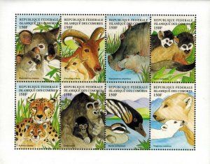Islamic Federal Republic of the Comoros 1999 - Animals - Sheet of 8 Stamps - MNH
