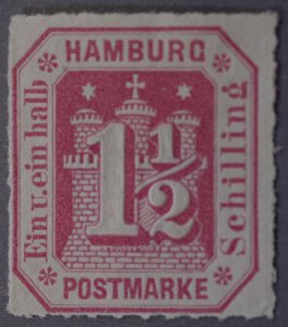 Hamburg #25 Unused FN NG 1 1/2 S Rose Not a Reprint