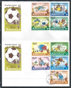 Anguilla #492-500 (2 FDC) Disney - Espana '82 - Soccer