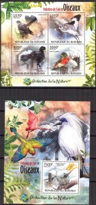 Burundi 2012 Birds and Air Pollution Sheet + S/S MNH