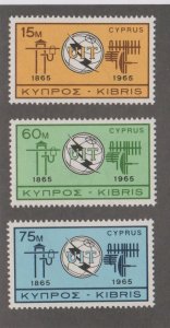 Cyprus # 257-259, Itu Centennial, Mint NH, 1/2 CAt.Cat.