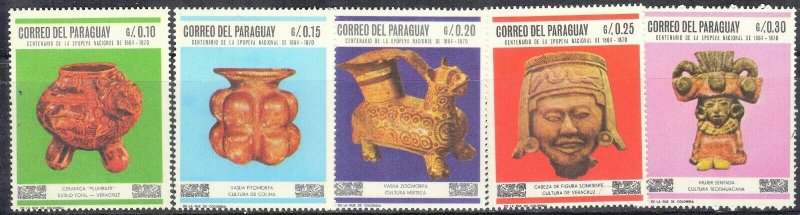 PARAGUAY SC# 1060-64 **MH** 1967  MEXICAN ART   SEE SCAN