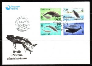 Faroe Islands WWF Whales FDC /1990