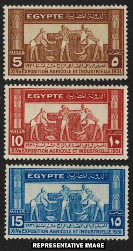 Egypt Scott 163-165 Unused with hinge remant.