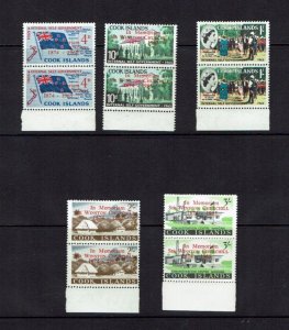 Cook Islands: 1966, Churchill Commemoration, Overprint Error, in MNH Pairs.