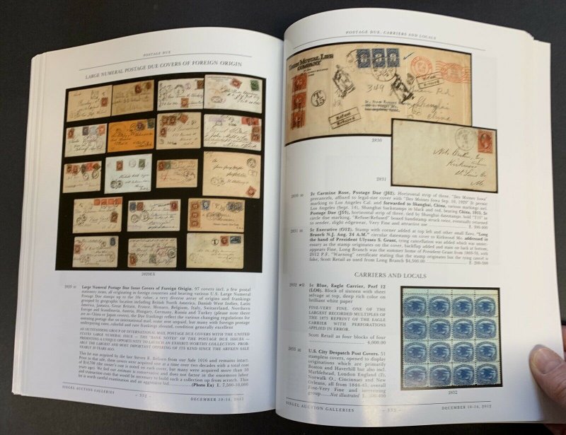 U.S. and Foreign Stamps & Covers, Robert A. Siegel, Sale 1037, Dec. 10-14, 2012