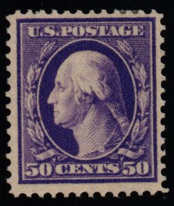 US Scott #341 - F/VF - 50c Washington - Violet - OG HM - 1909