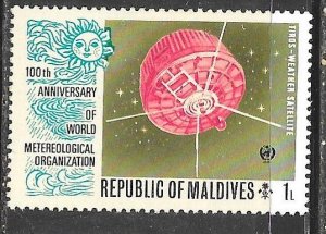 Maldive Islands 464: 1l TIROS Weather Satellite, MH, VF