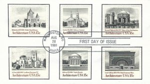 1930 & 1931  18c ARCHITECTURE - Combo FDC with earlier 15c Architecture stamps