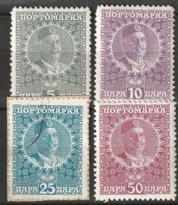 Montenegro 1913 Sc J23-6 postage due set MH*/used