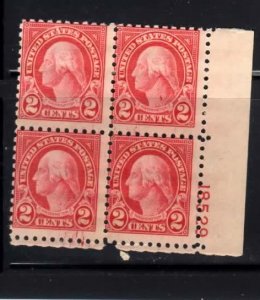 583 plate block of 4 #18529 mint never hinged