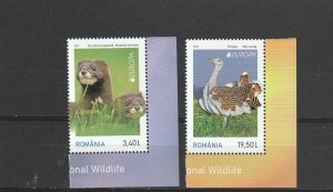 ROMANIA 2021 STAMPS EUROPE CEPT WILDLIFE FAUNA MINK MNH POST SET ANIMALS