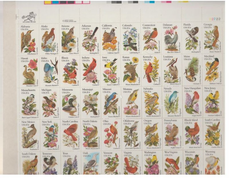 U.S. Scott #1953-2002 Birds of America Stamps - IN PACKAGE - Mint NH Sheet