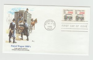 2258 Transportation Series Coil 13c Patrol Wagon FDC First Day Cover Fleetwood