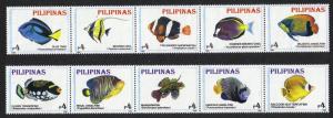 Philippines #2402-04a mint Various Fish