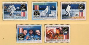 Penrhyn 1989 Moon Landing Scott# 374-378 Rare Imperforated Proof Mint OG NH GEM