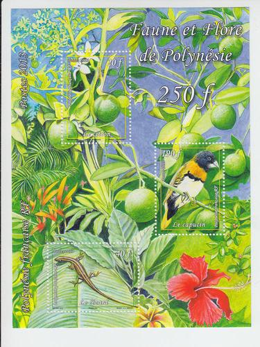 2013 Fr Polynesia Fauna & Flora SS (Scott 1096-98a) MNH