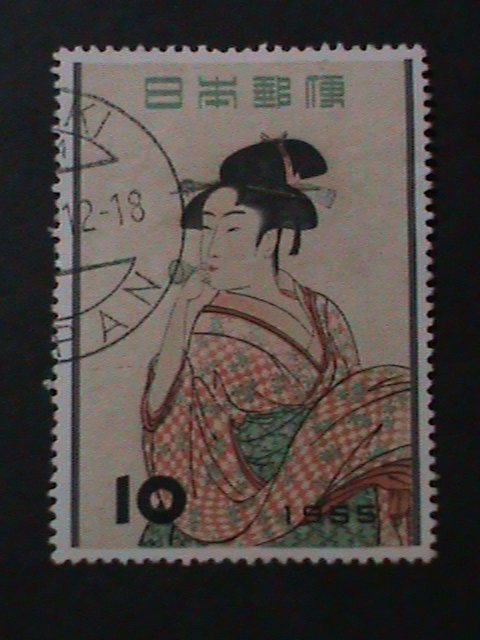 ​JAPAN-1955-SC#616-CENTENARY DEATH OF WOOD CUT ARTIST UTAMARO-USED-VF