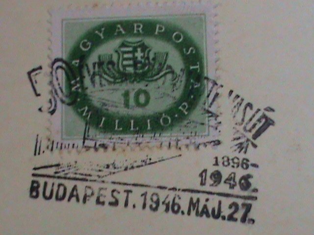 ​HUNGARY-1946- 76 YEARS OLD- STAMP PROOF CARD WITH STAMP-VF-HARD TO FIND