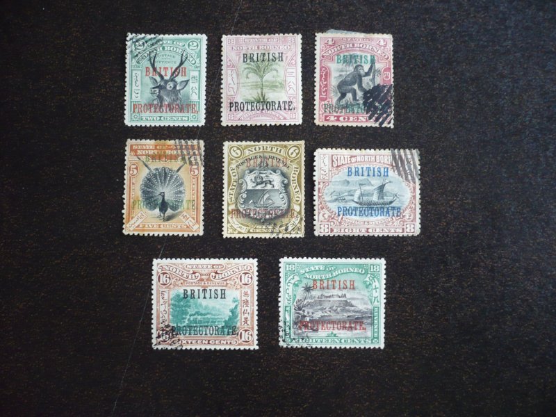 Stamps - North Borneo - Scott# 106-111,113,123 - Used Part Set of 8 Stamps