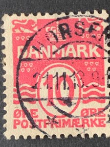 10 ore Denmark stamp  ,  black cancelled postage used, refno:5014