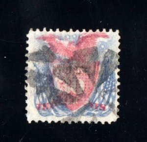 #121  30c Eagle, shield and flags  small thins ⭐⭐⭐⭐⭐