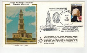 GEORGE WASHINGTON MASONIC COLORANO DUAL CACHET ALEXANDRIA VIRGINIA