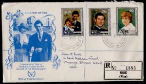 Niue B52-4 Registered FDC Prince Charles, Princess Diana Wedding