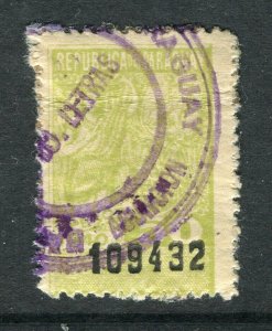 PARAGUAY; 1920s early classic Revenue issue fine used value, 50p