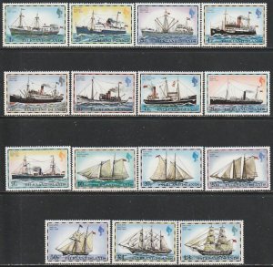 1978 Falkland Islands - Sc 260-274 - MNH VF - 15 single - Mail Ships