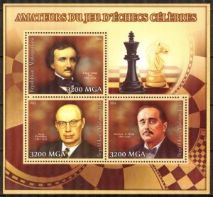 Madagascar 2014 Chess E. Poe S. Prokofiev H.G. Wells Sheet MNH