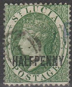 St Lucia #19 F-VF Used CV $45.00  (A5640)