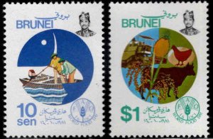 BRUNEI Scott 271-272 MNH** 1981 World Food Day set CV$7.25