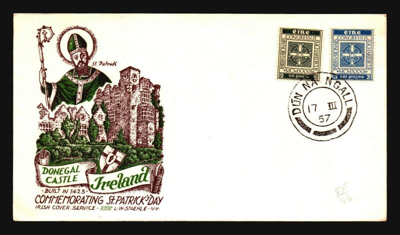 Ireland 1957 St Patricks Day Cover / Staehle Cachet - Z16939