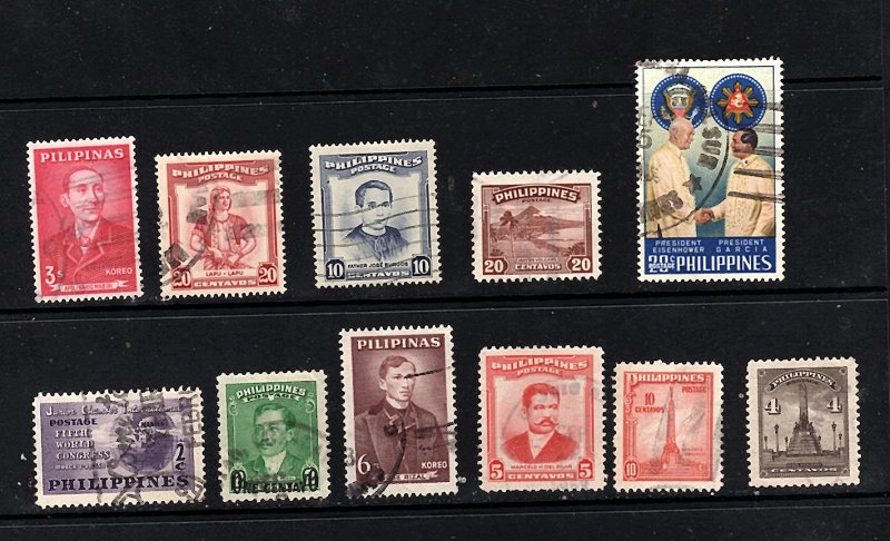 Phillipines  nice assortment of 11 different   used