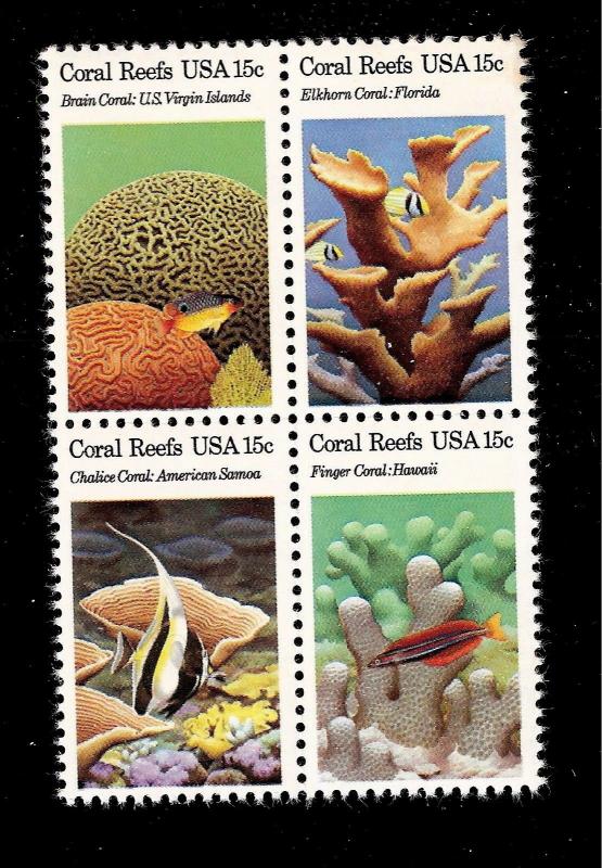 US 1980 SC # 1827- Sc# 1830 15 c Coral Reefs Mint NH Block of 4