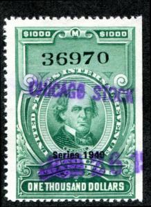 U.S. RD309 Used $1000 bright green, Fine