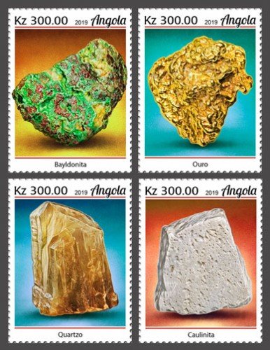 ANGOLA - 2019 - Minerals found in Angola - Perf 4v Set - M N H
