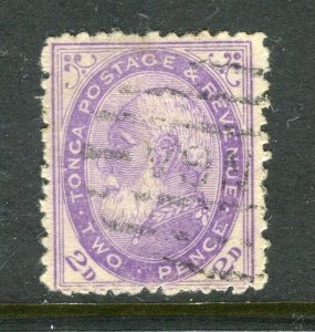 TONGA; 1880s classic King George issue used 2d. value